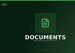 Title graphic for the Limajari Cargo export documents service, showing a green document icon above the word documents on a dark background.