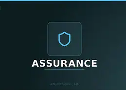 Visuel titre du service d'assurance de Limajari Cargo, montrant une icône de bouclier cyan au-dessus du mot assurance sur un fond sombre.